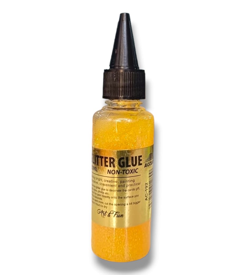 Accura 50 ml Glitter Glue – Yellow Color (Set of 1)
